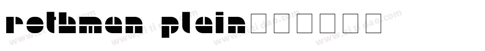 Rothman Plain字体转换